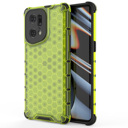 Shockproof phone case with honeycomb PC back and TPU bumper, green