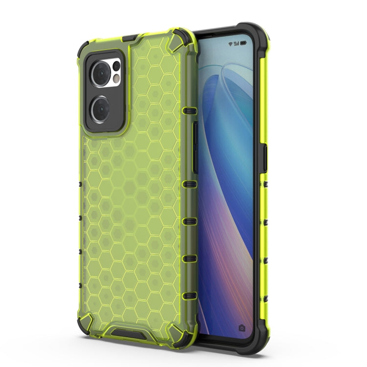 Shockproof honeycomb phone case, lime green with dual camera cutouts