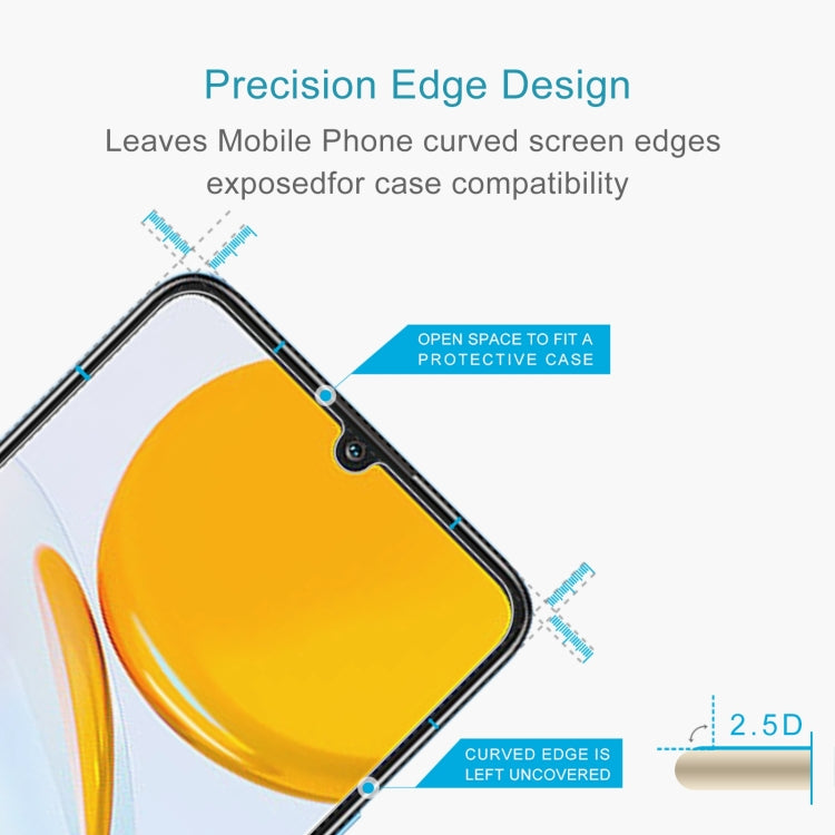 Tempered glass screen protector with precision curved edge for case compatibility