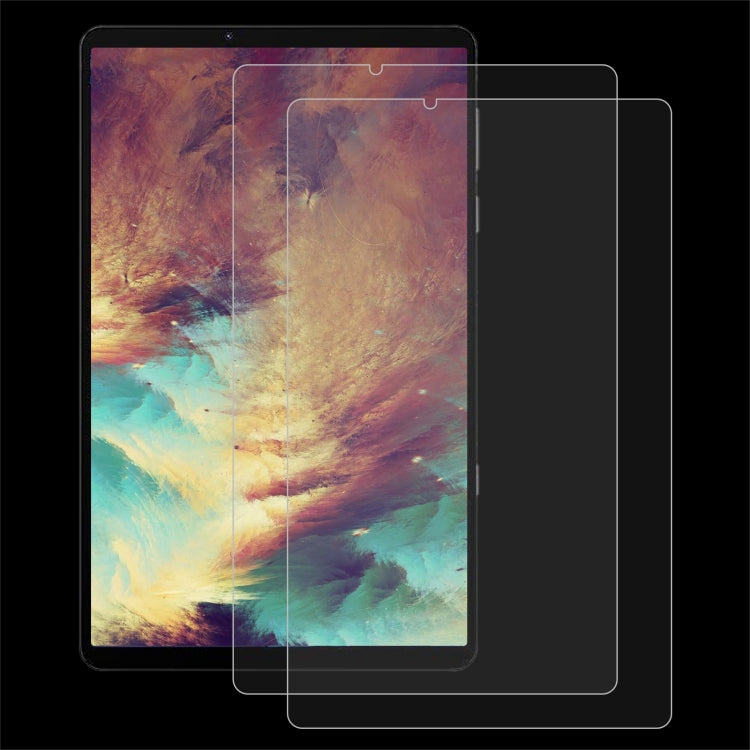 Tempered tablet screen protector film set with two clear glass sheets