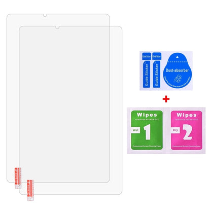Tablet screen protector films and installation wipes, two clear tempered sheets