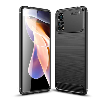 Black brushed carbon fiber texture TPU phone case with precise camera and port cutouts