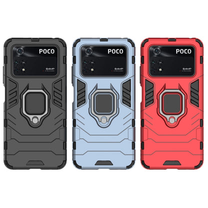 Shockproof protective phone case with magnetic ring holder, three colors: black, blue, red