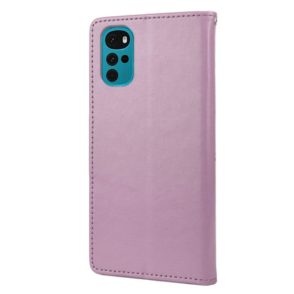 Light purple leather phone case with camera cutout and smooth back