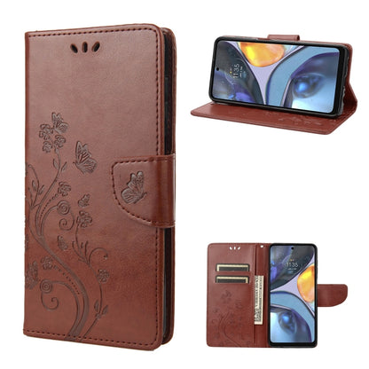 Brown leather phone case with butterfly and vine floral pattern, folio style