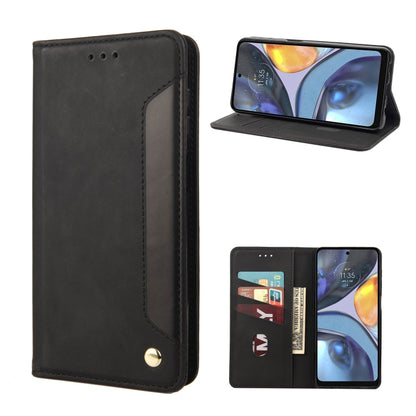 Black leather phone wallet case with flip cover and card slots, magnetic snap