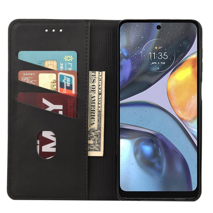 Black leather phone wallet case open, card slots and phone screen window