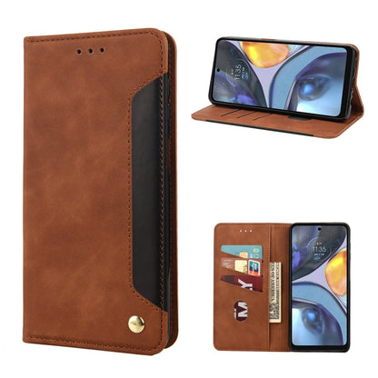 Brown leather phone case with flip cover, card slots, and cutouts