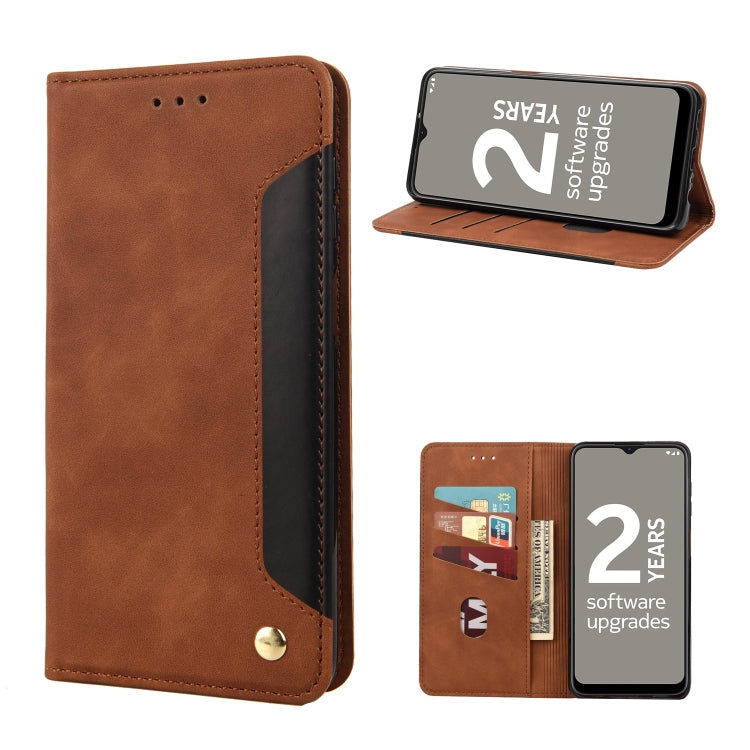 Brown leather folio phone case with stand view and card holder pocket