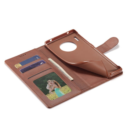 Brown calf-texture leather flip phone case with card slots and folio cover for Honor 50 Lite