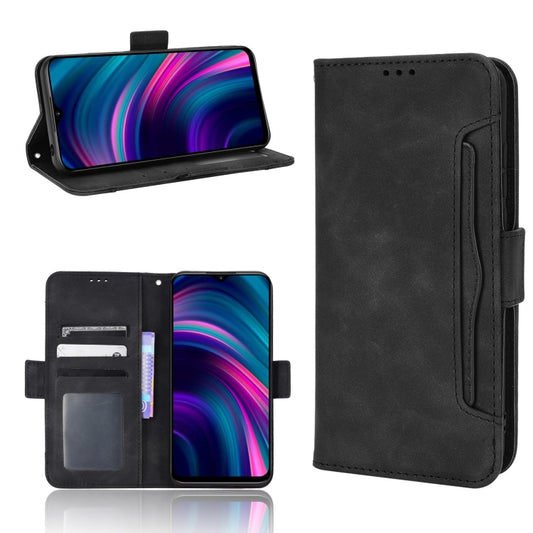 Black leather folio phone case with card slots, flip cover, and inner TPU pocket.