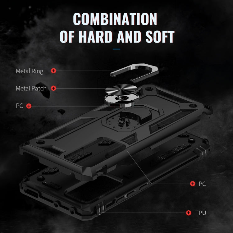 Rugged shockproof phone case with dual-layer TPU/PC protection, black