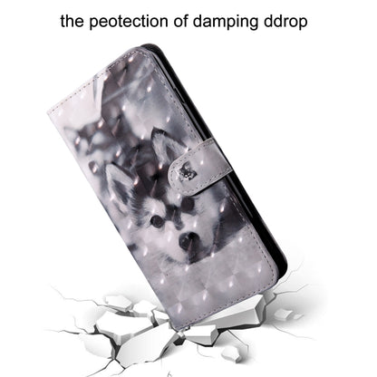 Husky dog patterned leather phone case with protective side cover and snap closure