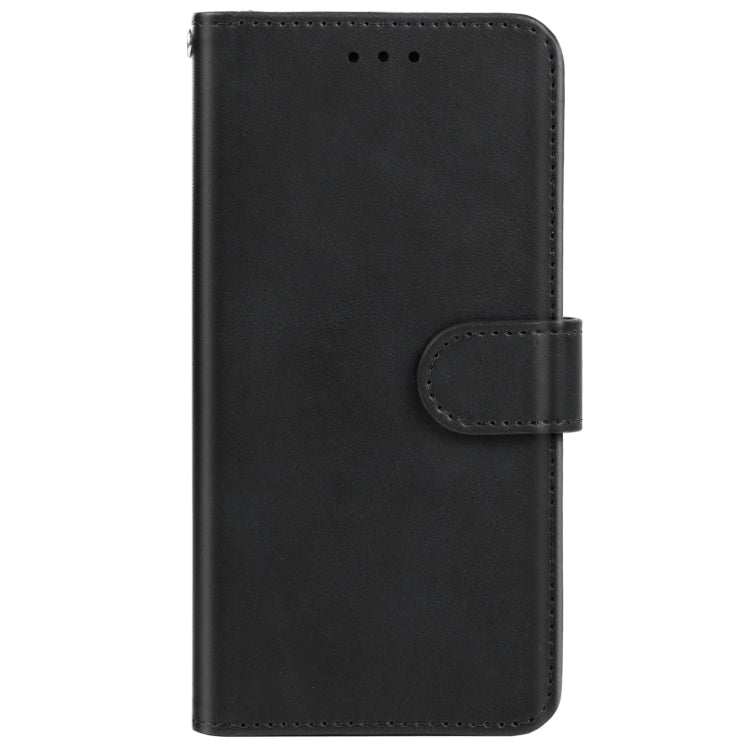 Black leather phone case for OPPO Reno7 Lite with side cutouts and flip-buckle strap