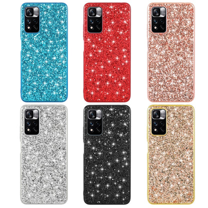 Glitter TPU phone cases assortment: blue, red, rose gold, silver, black, gold