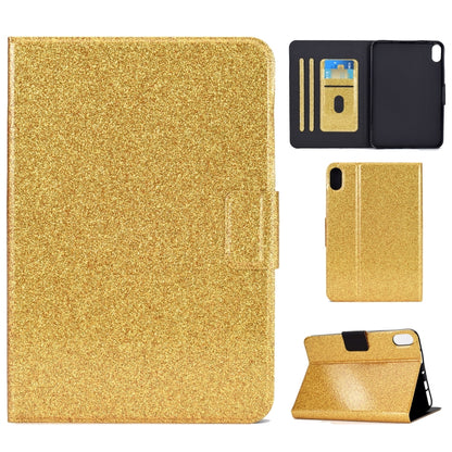 Glitter gold smart leather tablet case with folio cover and cutouts