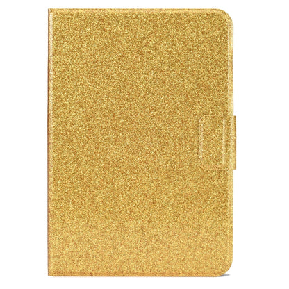 Glitter gold folio tablet case with side opening and smooth textured cover