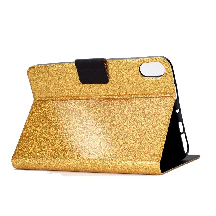 Glitter gold folio tablet case with viewing stand and top phone pocket