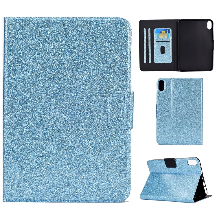 Glitter blue smart leather tablet case set with folio cover and kickstand
