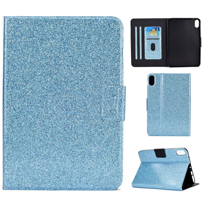 Glitter blue smart leather tablet case set with folio cover and kickstand
