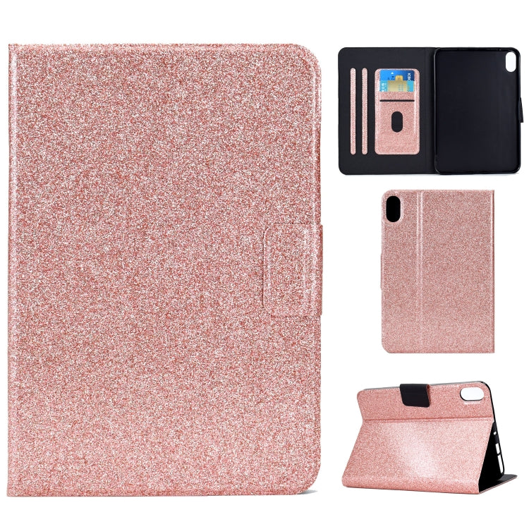 Glitter rose gold smart tablet folio case with front cover and stand