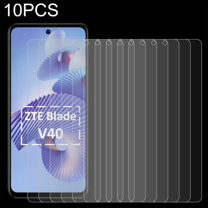 10-pack tempered glass screen protectors aligned on a phone screen