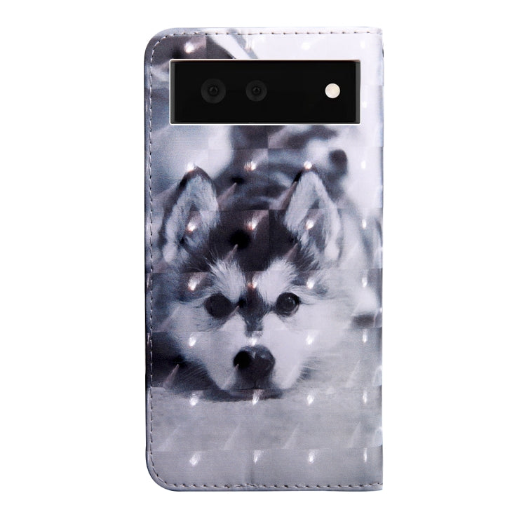 Grey husky print leather phone case with camera cutout and snap button flap