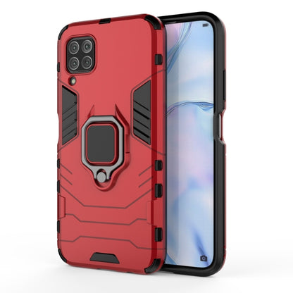 Shockproof protective phone case with magnetic ring holder, red, shockproof corners