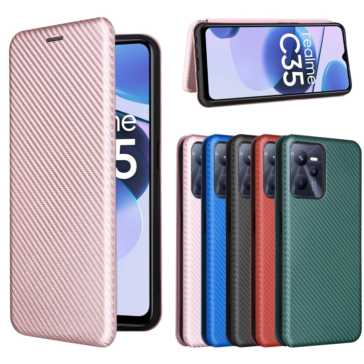 Carbon fiber texture magnetic flip phone cases in pink and dark blue color options