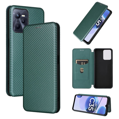 Green carbon fiber texture magnetic flip phone case with magnetic clasp