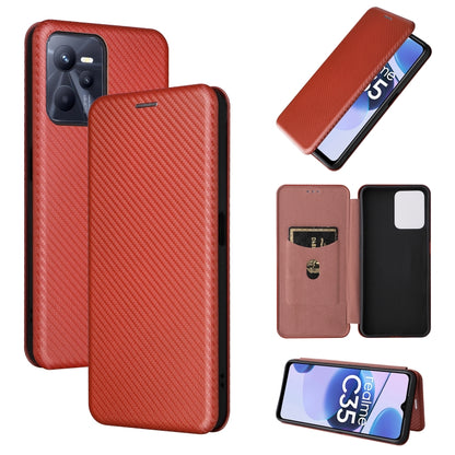 Red carbon fiber texture magnetic flip phone case with wallet-style front flap