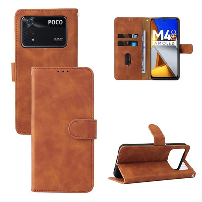 Brown leather magnetic flip phone case with card pocket and folio stand