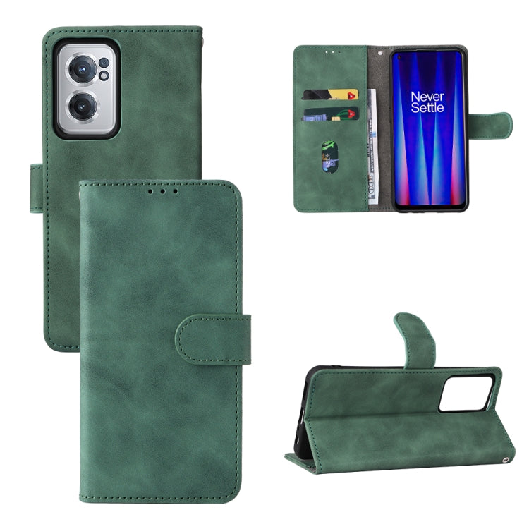 Green leather magnetic flip phone case with card pocket and folio stand