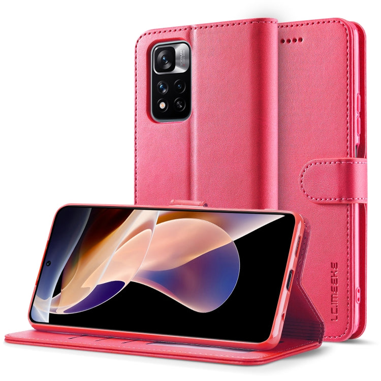 Pink textured leather folio phone case with card holder and cutouts for camera and buttons