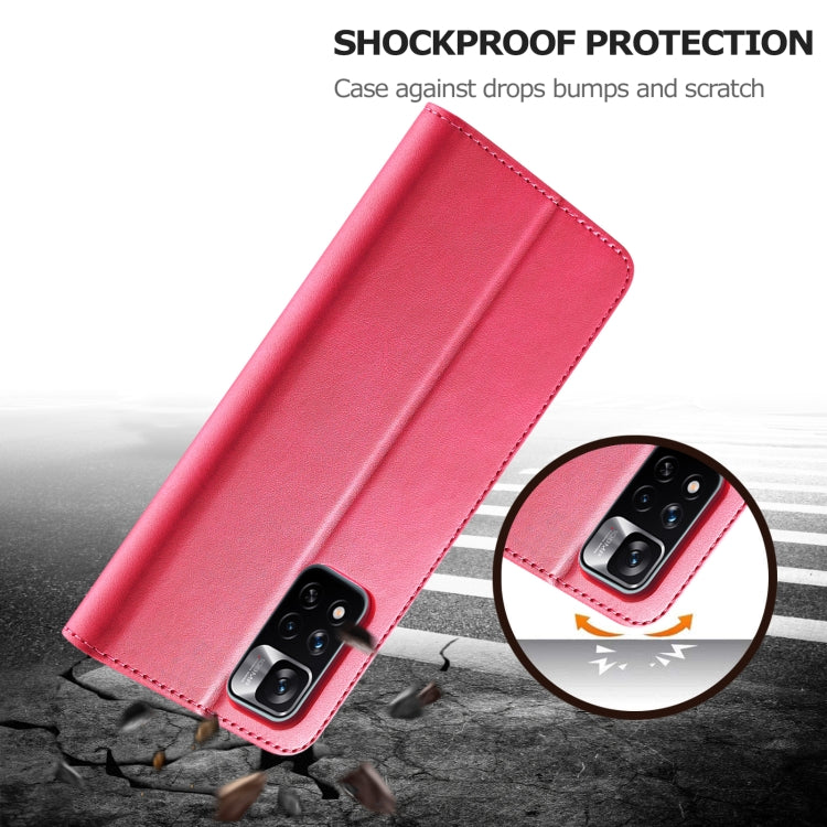 Pink leather folio phone case with flip cover and raised protective edges