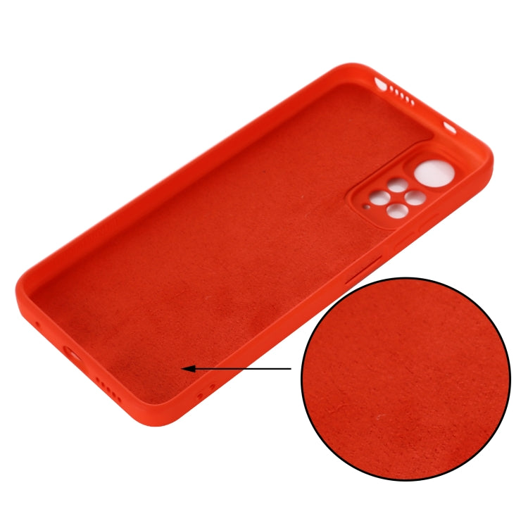 Red liquid silicone phone case with textured finish and side button cutouts
