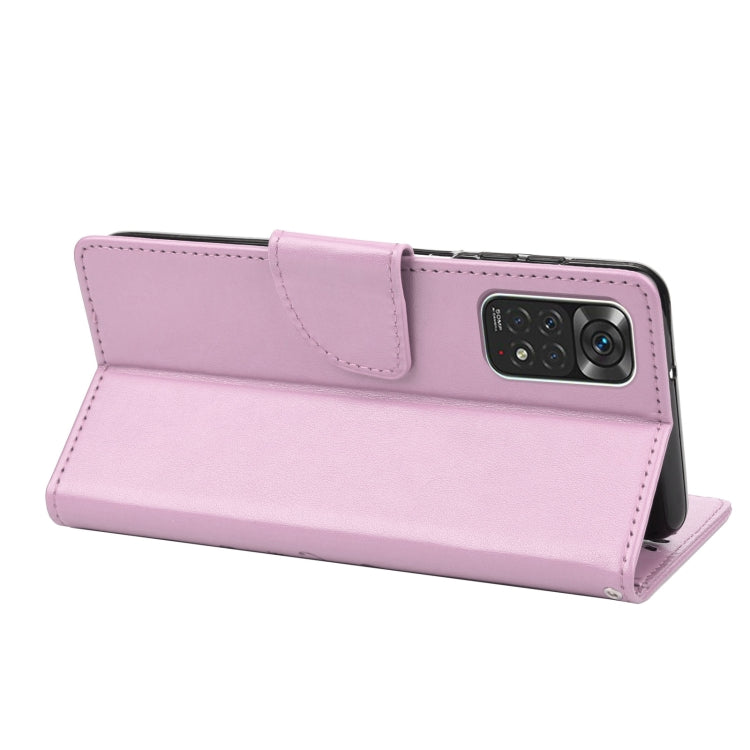 Light purple flip leather phone case with inner fold and camera lens cutout