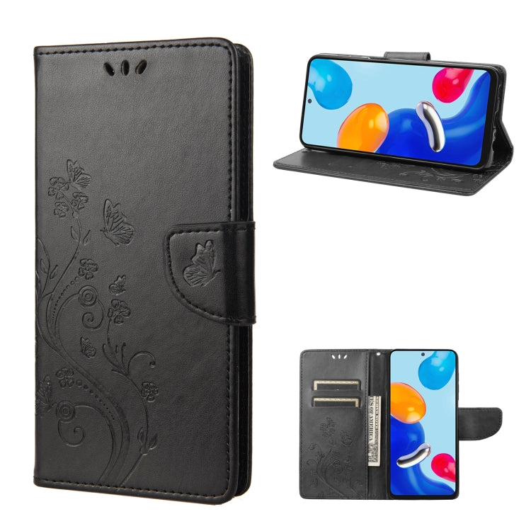 Black embossed butterfly flip leather phone case with folio card slots