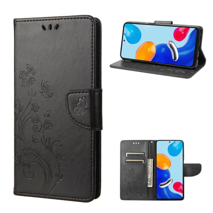 Black embossed butterfly flip leather phone case with folio card slots