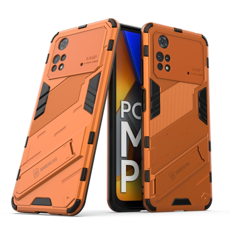 Rugged 2-in-1 phone case with holder, orange armor shell, shockproof corners