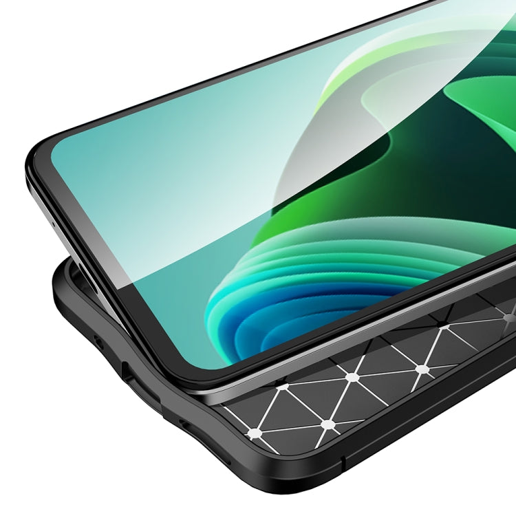 Black TPU phone case with raised corner bezel and geometric pattern on front