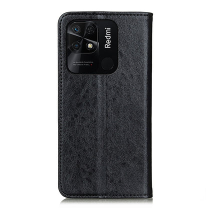Black leather-look phone case with camera cutout and textured cover