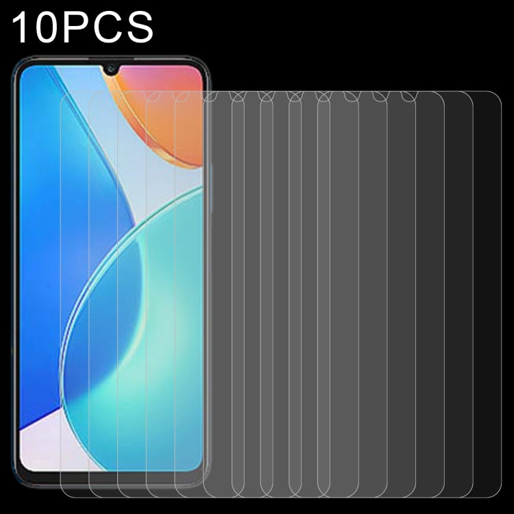 Phone front covered with clear 2.5D tempered glass screen protector, 10-pack set