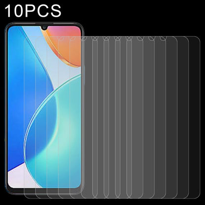 Phone front covered with clear 2.5D tempered glass screen protector, 10-pack set