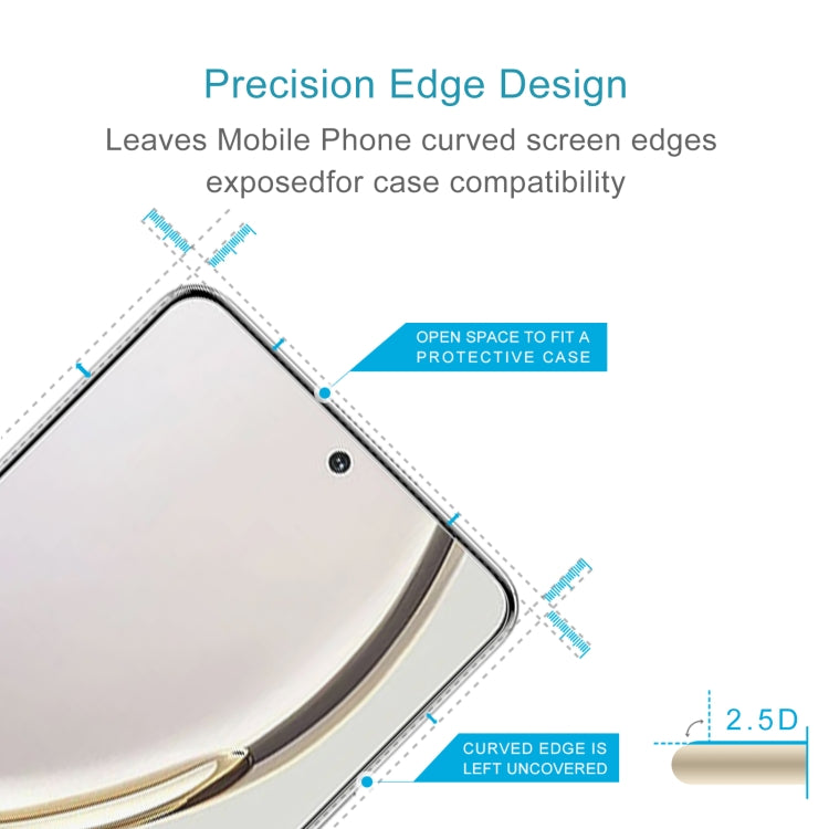 2.5D tempered glass screen protector with edge cutout for case compatibility