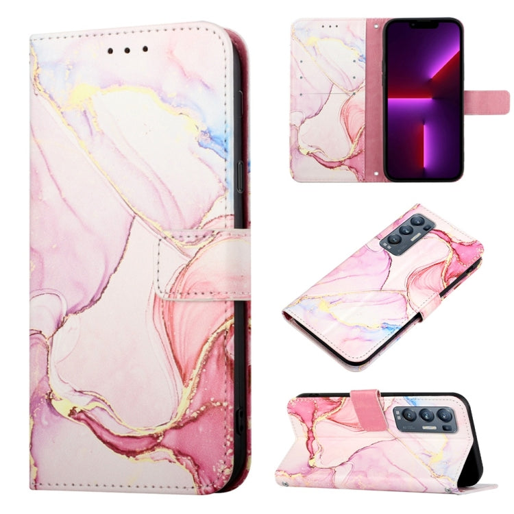 Marble pattern flip leather phone case in pink with magnetic clasp and protective flip cover