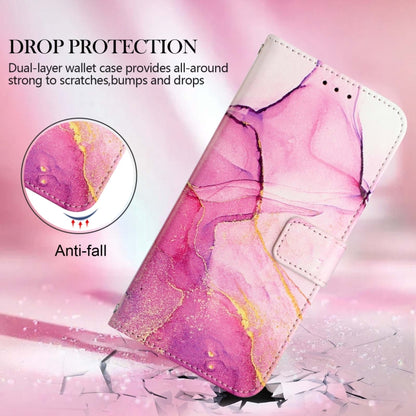 Pink marble flip leather phone case with full coverage and front card slots