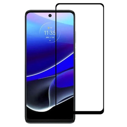 Full-coverage tempered glass screen protector with cutouts for front camera and speaker