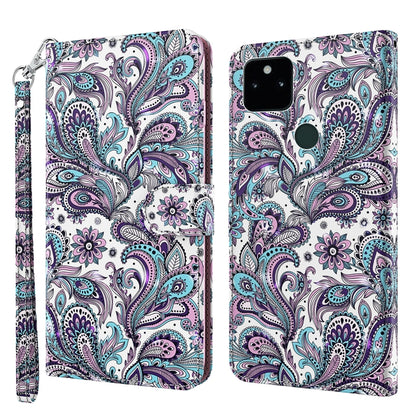 Phone case with teal purple bird-and-floral paisley print and wrist strap