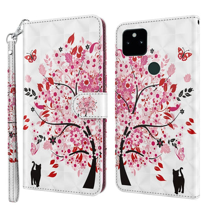 Phone case with pink red blossom tree print, black cat silhouettes, and wrist strap